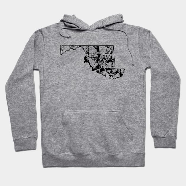 Rock Climbing Maryland Rock Climber State Map Climb Art Hoodie by TeeCreations